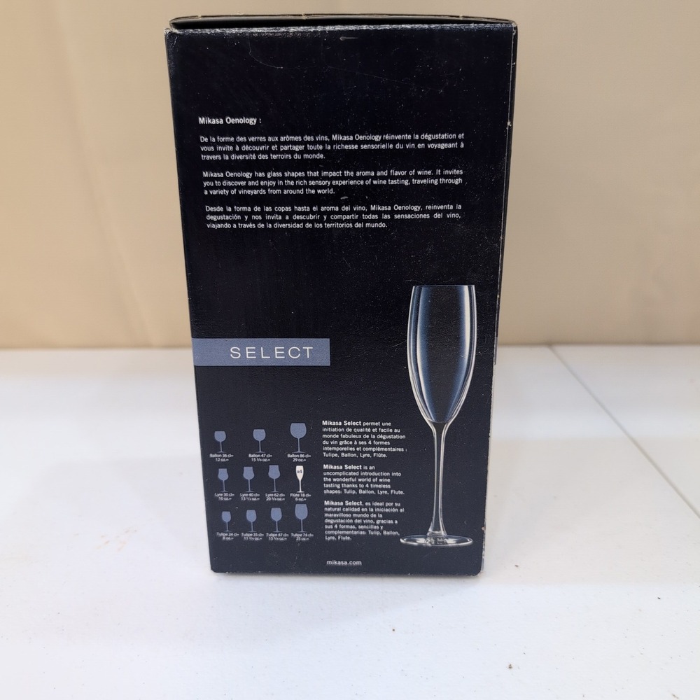 Mikasa Oenology‎ Select Flute Champagne Glasses Set of 4, 6 oz, Kwarx New in Box - Picture 2 of 6